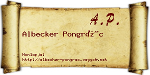 Albecker Pongrác névjegykártya